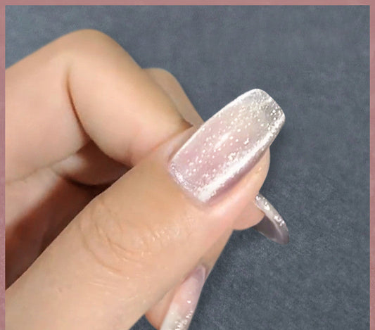 Milk Tea Crystal Cat Eye Nail Polish-20