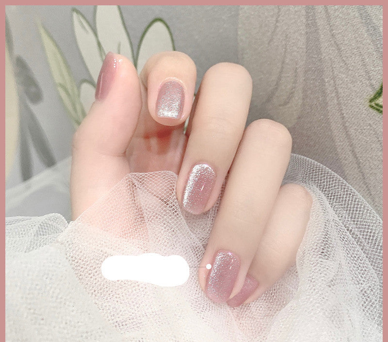 Milk Tea Crystal Cat Eye Nail Polish-7