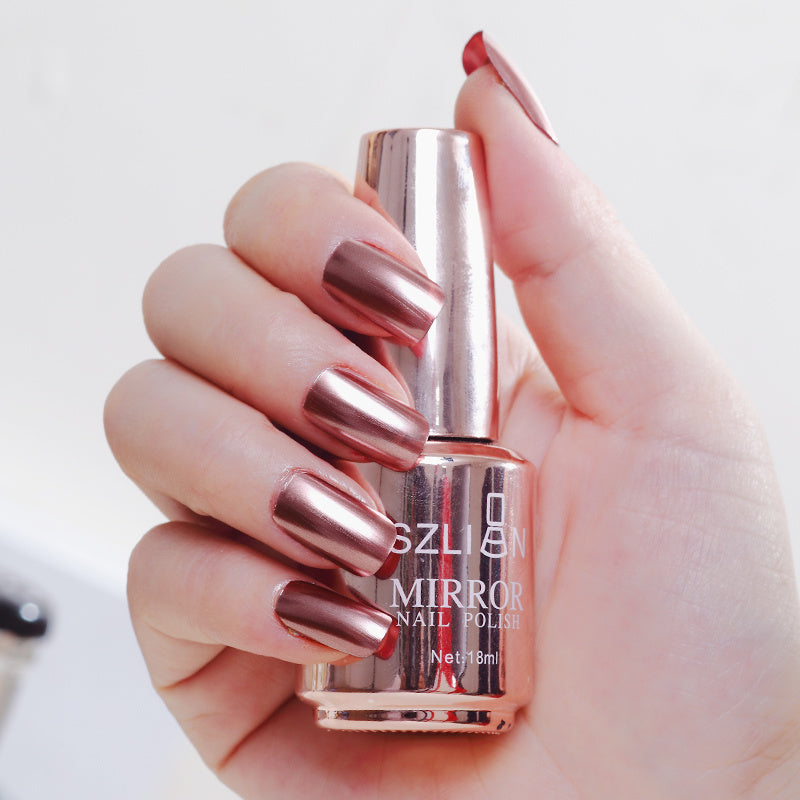 Mirror silver nail polish metal color stainless steel-6