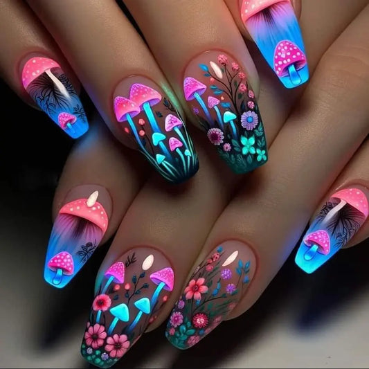 Mushroom Design Press on Nails Set-0