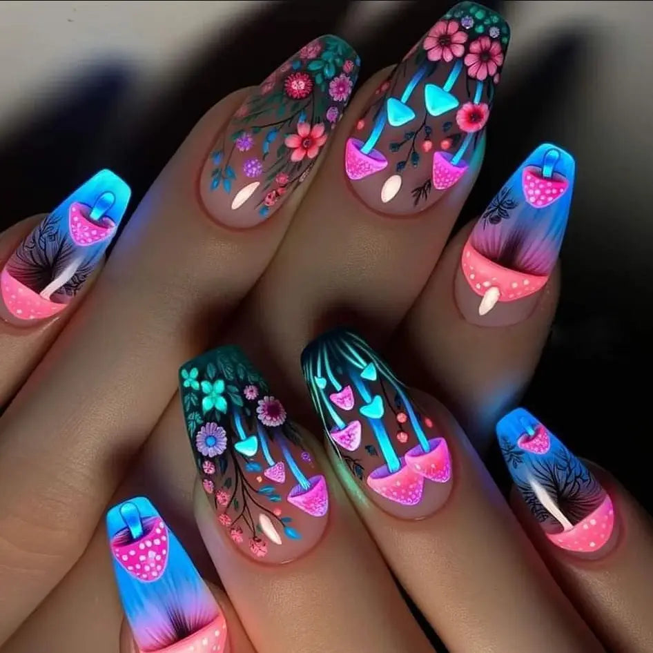 Mushroom Design Press on Nails Set-2