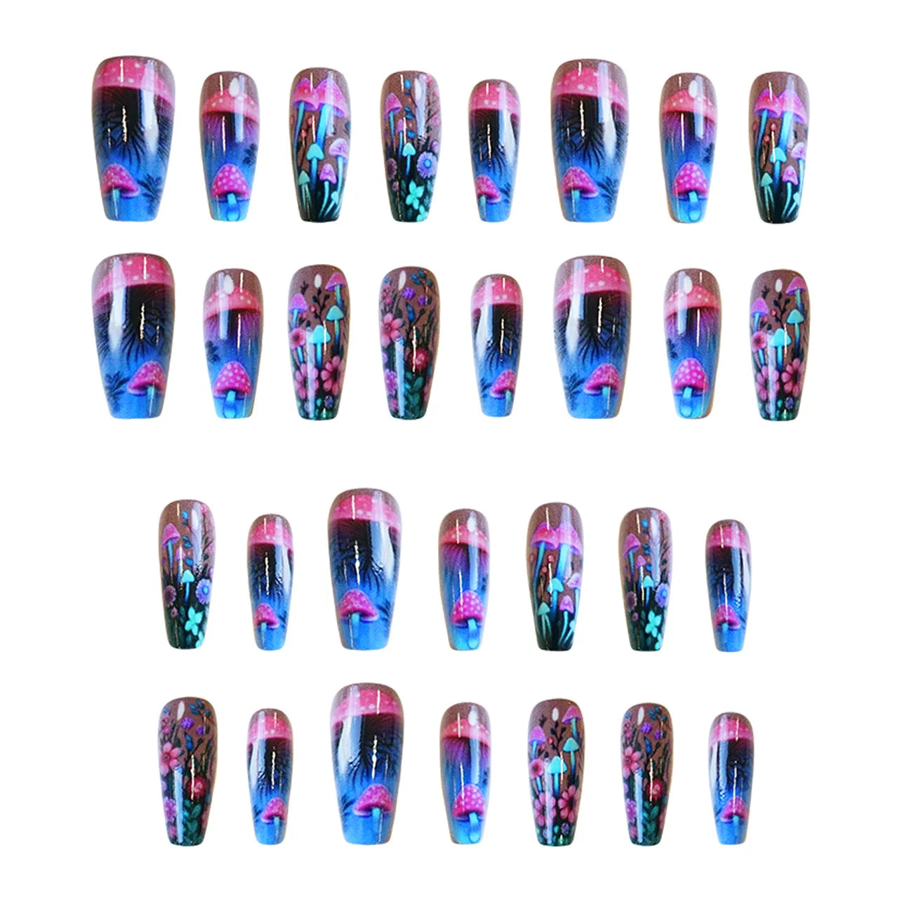 Mushroom Design Press on Nails Set-4