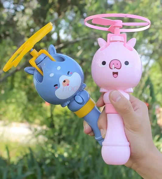New Cute Baby Bubble Blowing Bamboo-copter Machine Toys-0