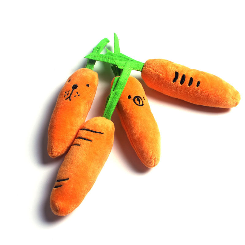 Pet Plush Chew Carrot Toy for Dental Health-1