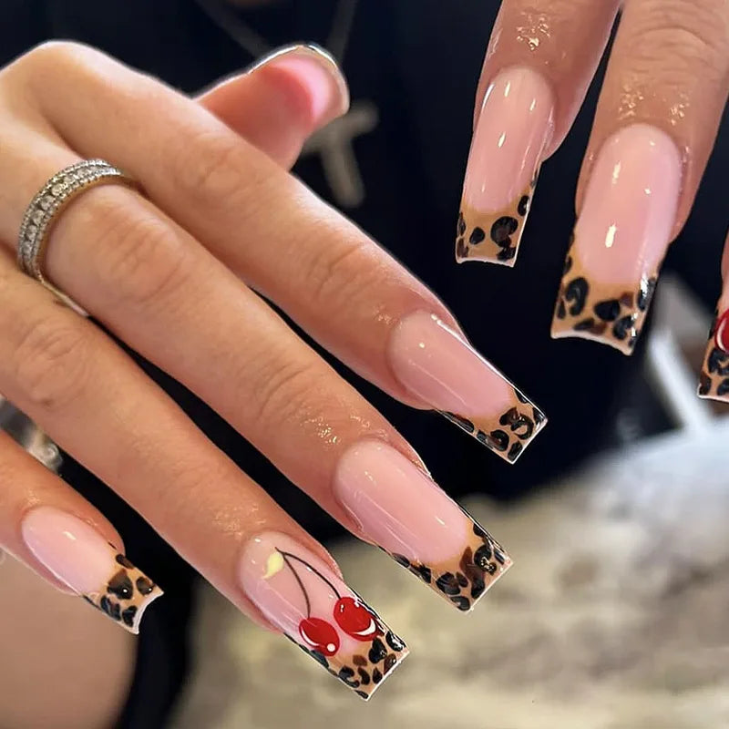 Pink Bow Press on Nails-6