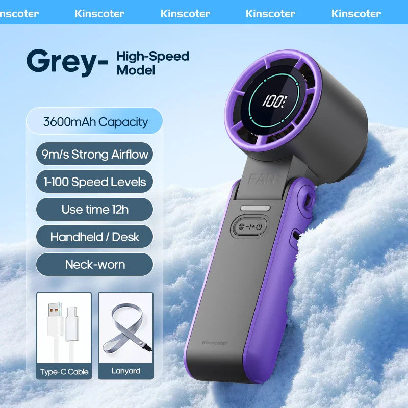 Portable 3600mAh Handheld Fan with Turbo-7