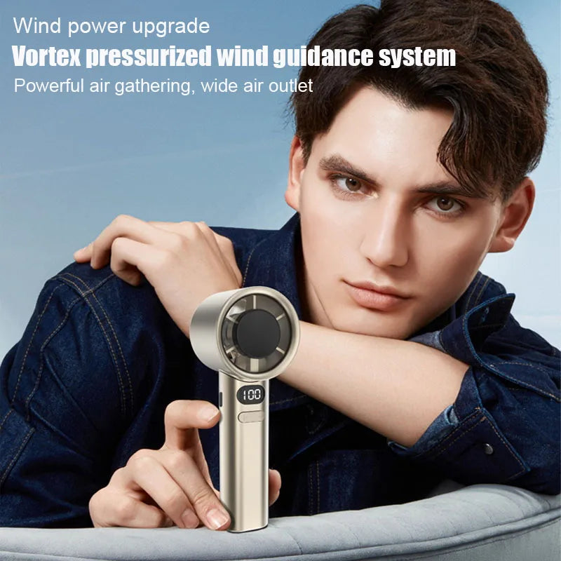Portable Bladeless Hand Fan USB Rechargeable-3