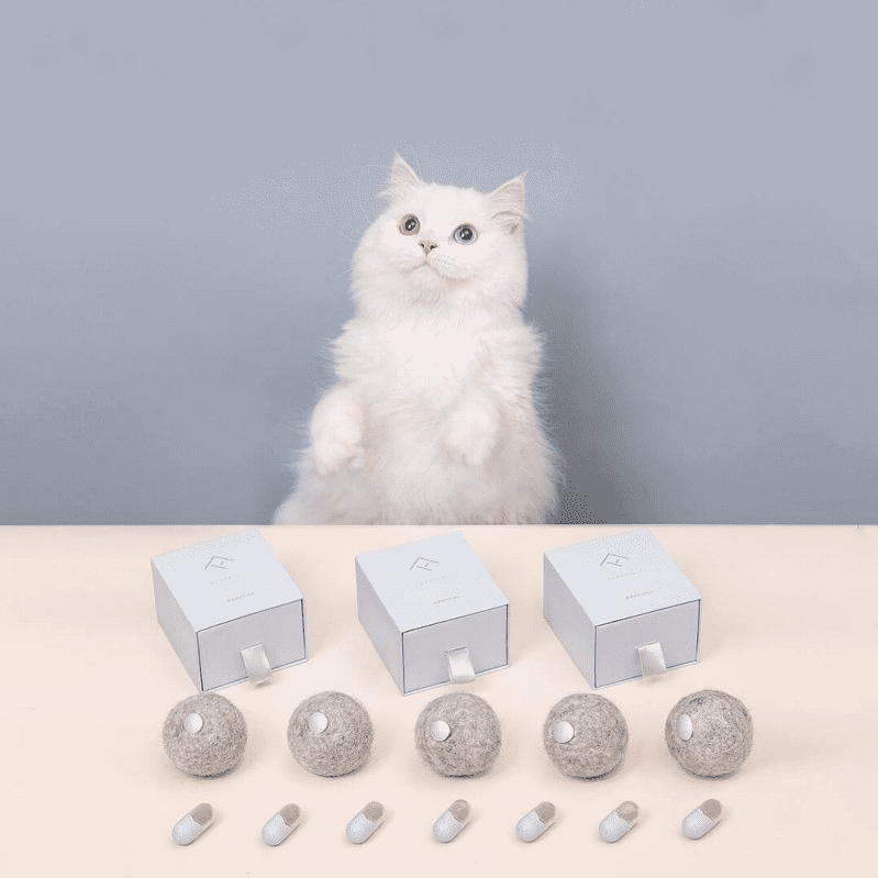 Pure Wool Interactive Catnip Capsule Toy Set for Cats-0