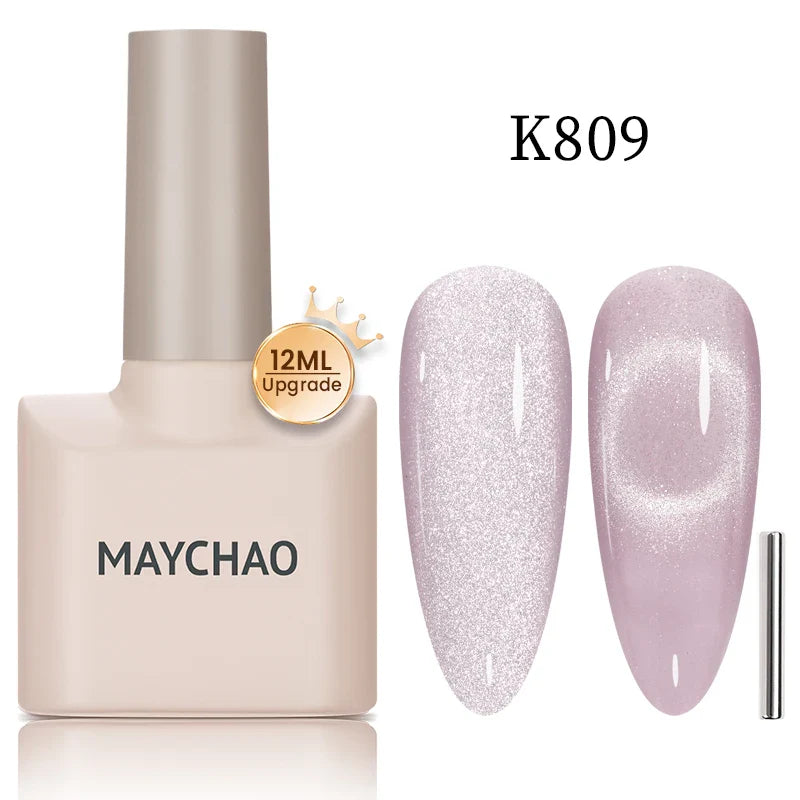 Maychao 12ml Cat Eye Gel Nail Polish Rainbow Effect-9