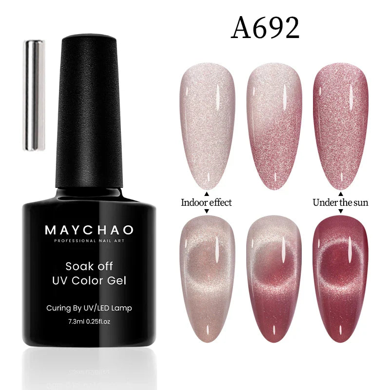 Maychao 12ml Cat Eye Gel Nail Polish Rainbow Effect-63