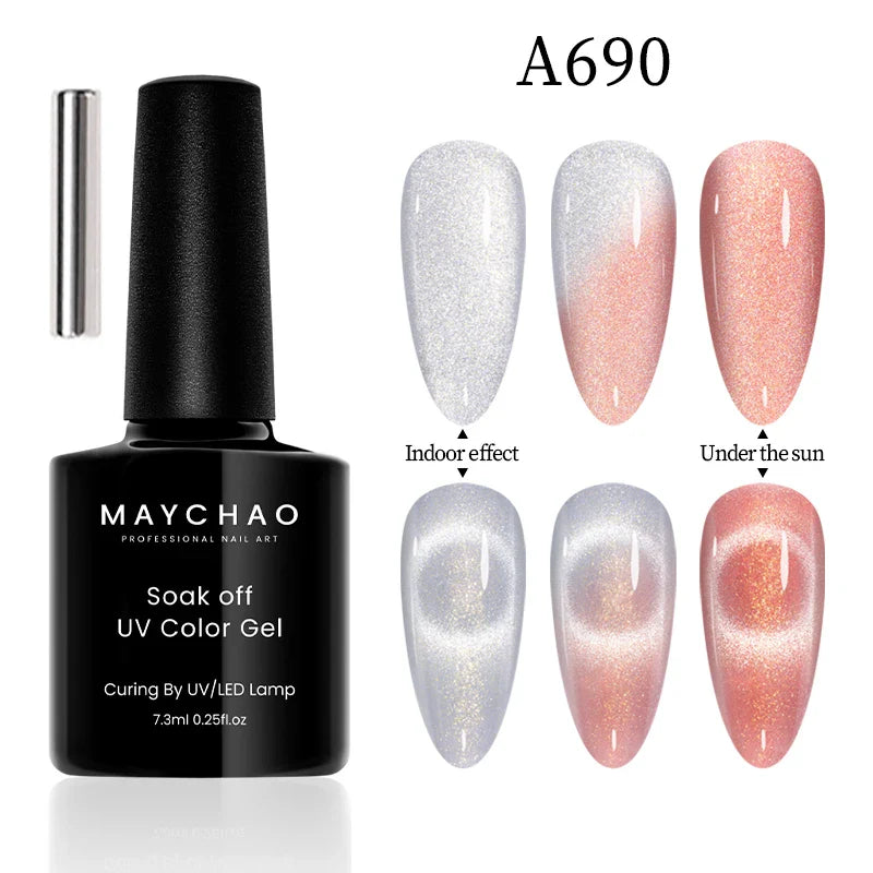 Maychao 12ml Cat Eye Gel Nail Polish Rainbow Effect-64