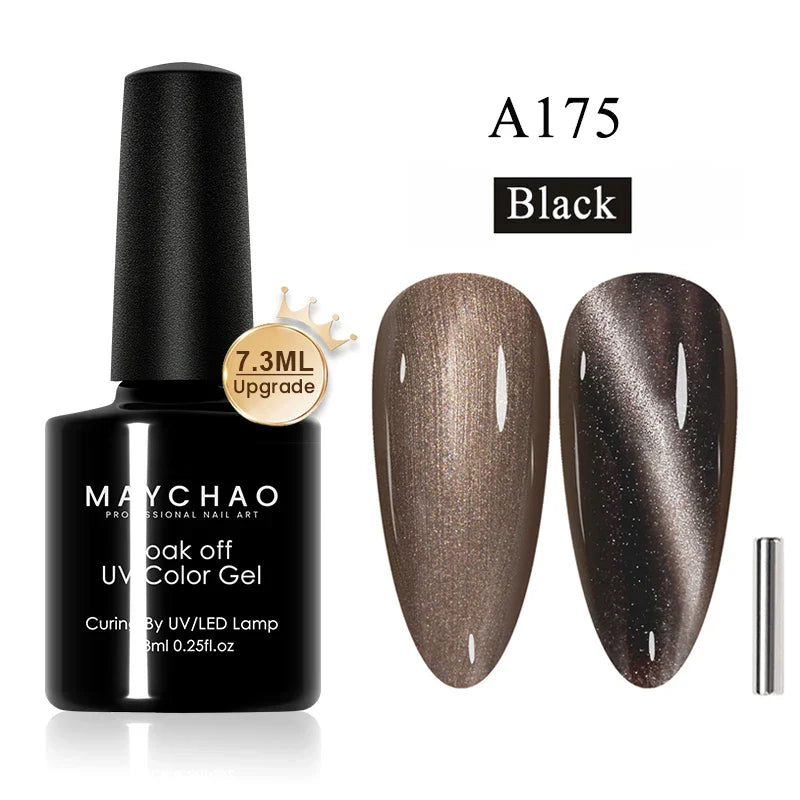 Maychao 12ml Cat Eye Gel Nail Polish Rainbow Effect-36