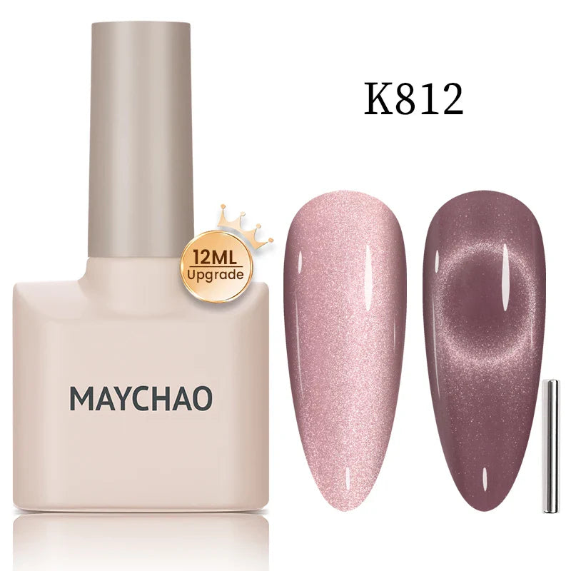 Maychao 12ml Cat Eye Gel Nail Polish Rainbow Effect-14