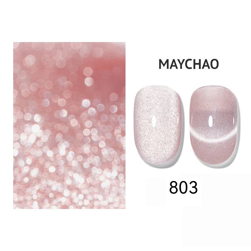 Maychao 12ml Cat Eye Gel Nail Polish Rainbow Effect-33