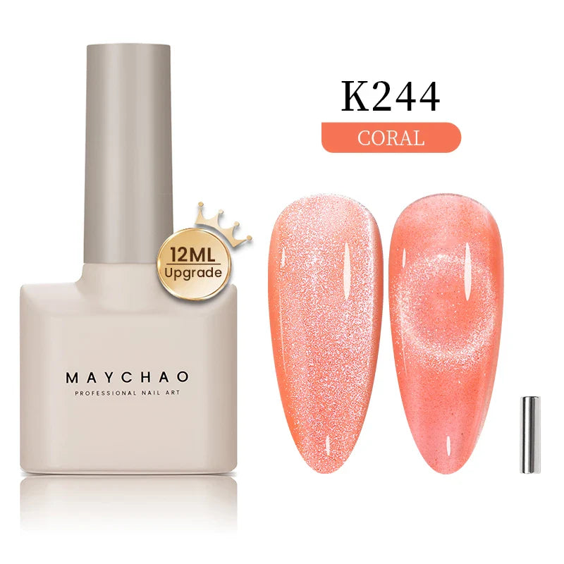 Maychao 12ml Cat Eye Gel Nail Polish Rainbow Effect-48
