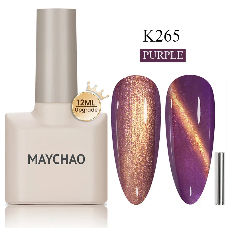 Maychao 12ml Cat Eye Gel Nail Polish Rainbow Effect-24