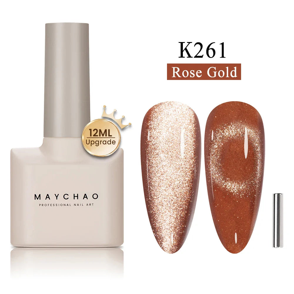 Maychao 12ml Cat Eye Gel Nail Polish Rainbow Effect-26