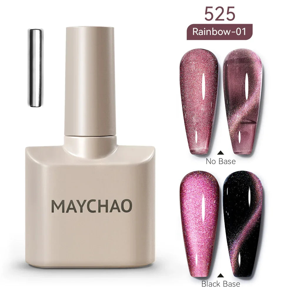 Maychao 12ml Cat Eye Gel Nail Polish Rainbow Effect-22