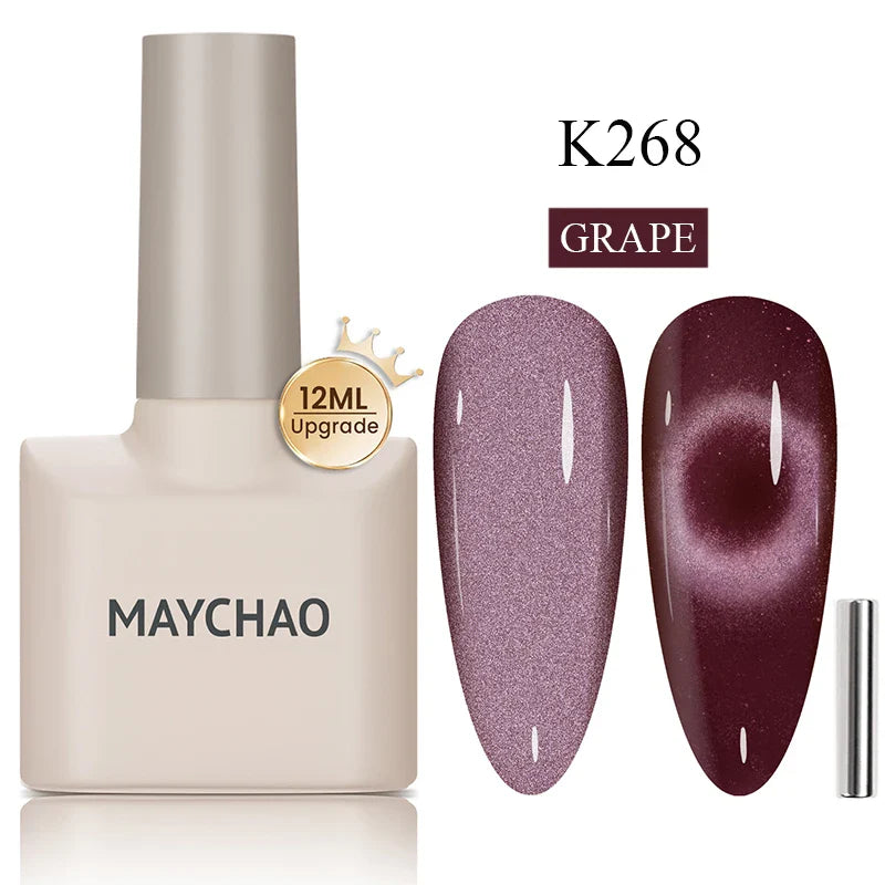 Maychao 12ml Cat Eye Gel Nail Polish Rainbow Effect-77