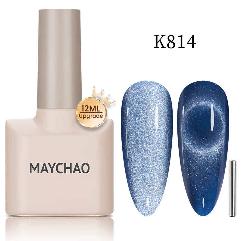 Maychao 12ml Cat Eye Gel Nail Polish Rainbow Effect-19