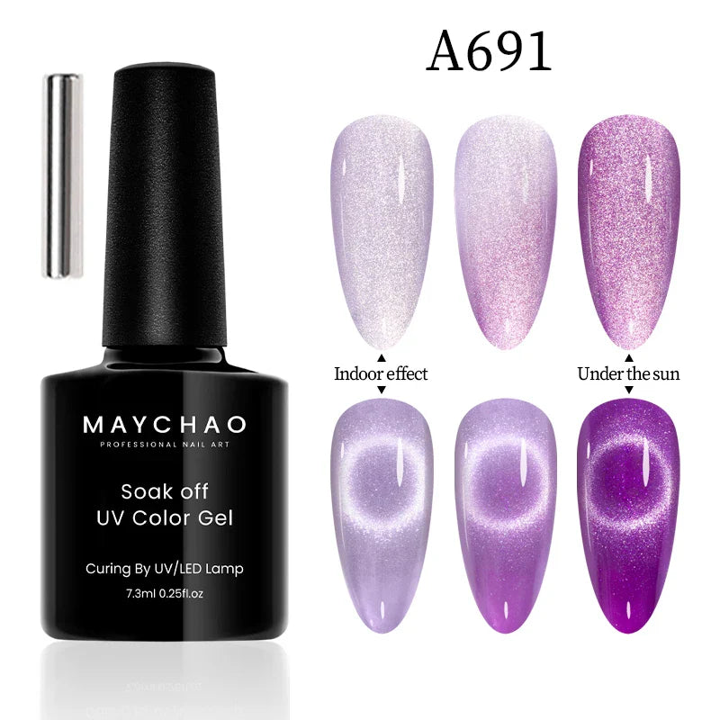 Maychao 12ml Cat Eye Gel Nail Polish Rainbow Effect-65