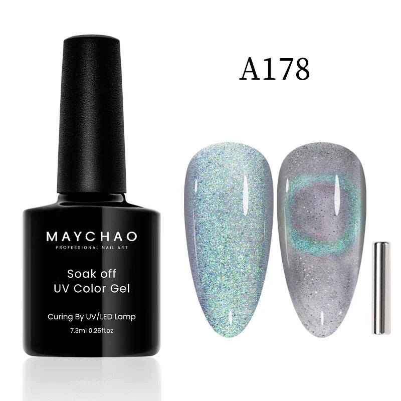 Maychao 12ml Cat Eye Gel Nail Polish Rainbow Effect-61