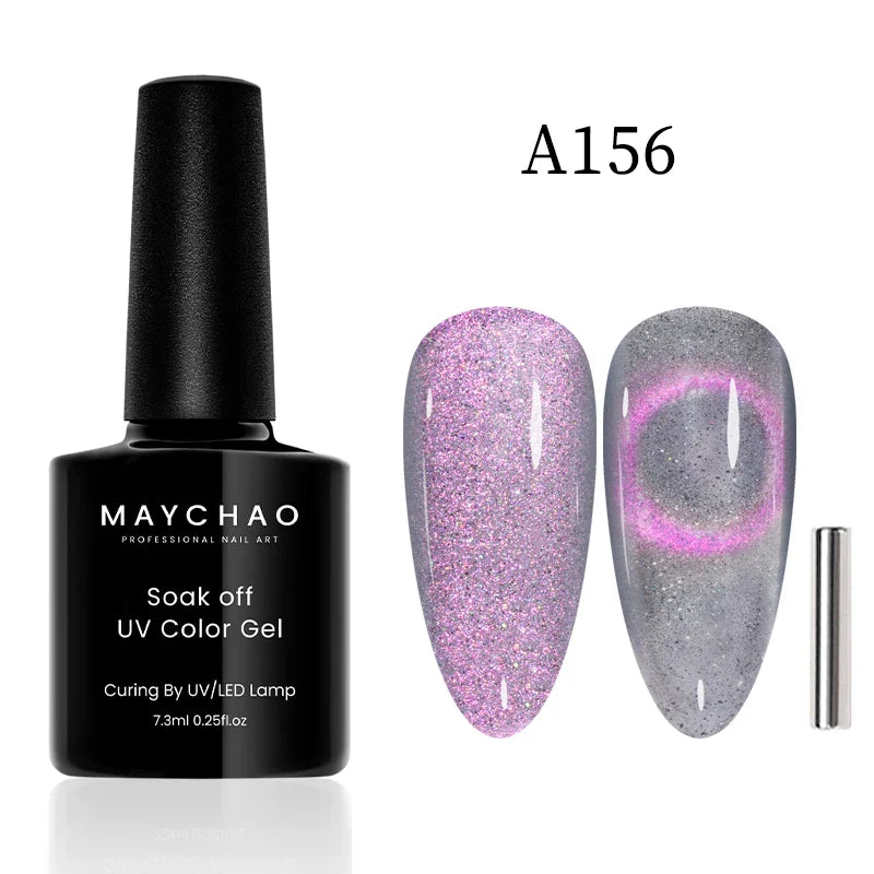 Maychao 12ml Cat Eye Gel Nail Polish Rainbow Effect-58