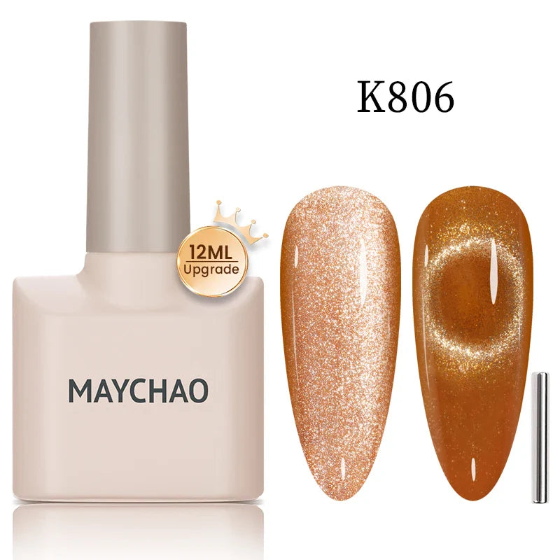 Maychao 12ml Cat Eye Gel Nail Polish Rainbow Effect-12