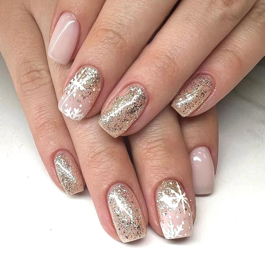 Floral Almond Press-On Nails Set-32