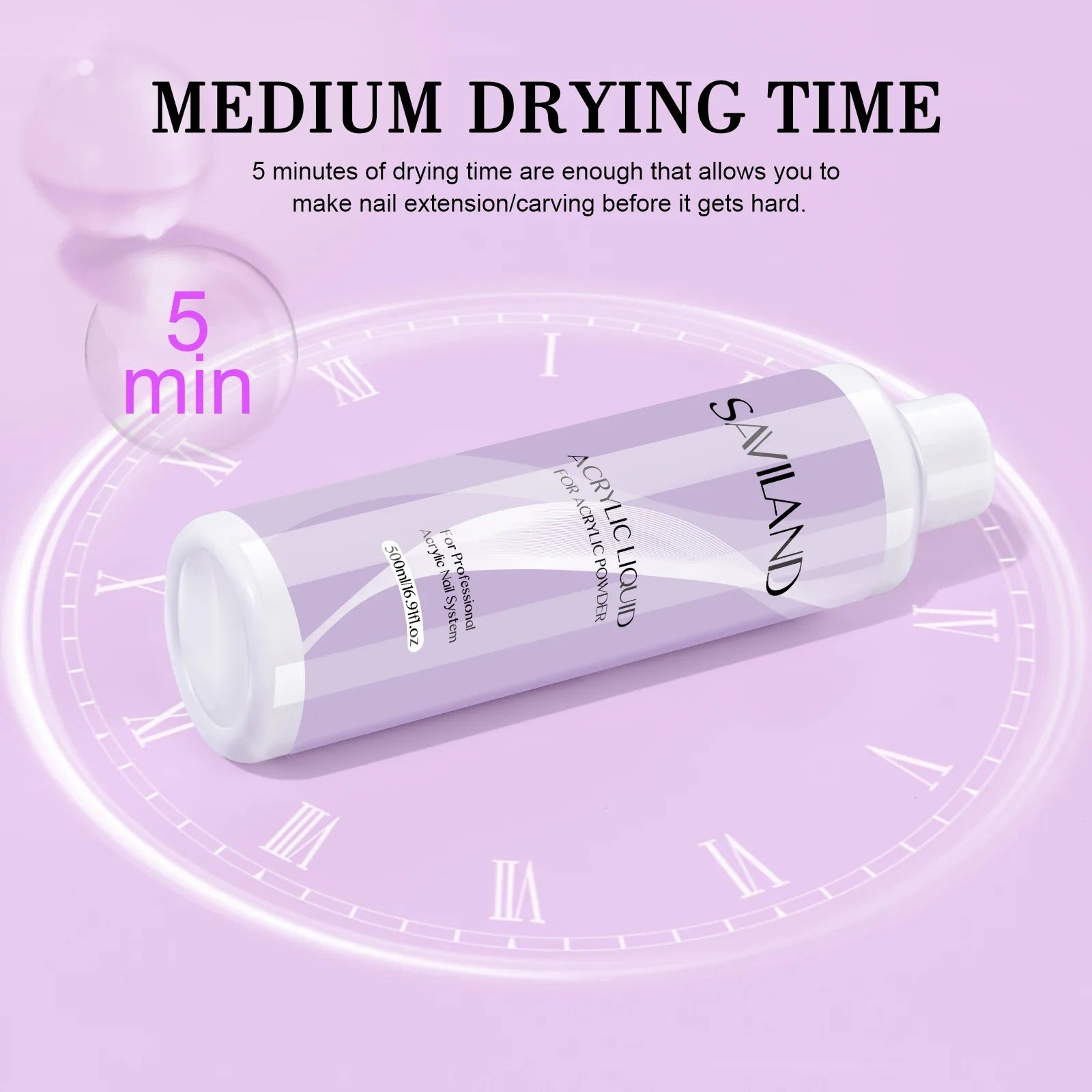 Saviland Professional Acrylic Nail Liquid 180/500ml for Art-1