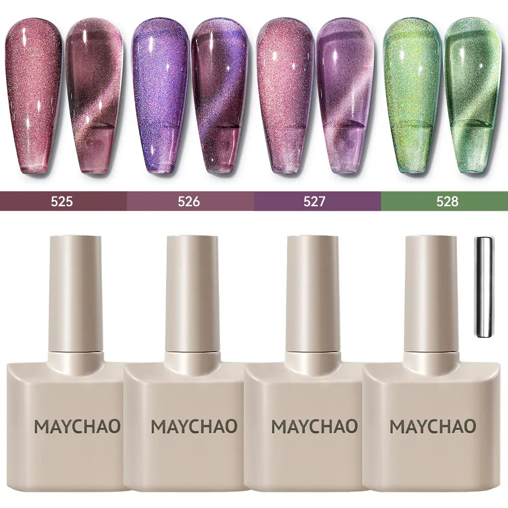 Maychao 12ml Cat Eye Gel Nail Polish Rainbow Effect-59