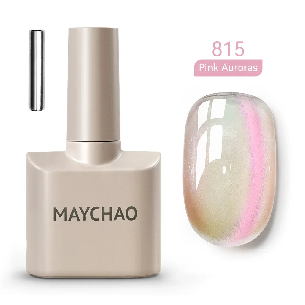 Maychao 12ml Cat Eye Gel Nail Polish Rainbow Effect-17