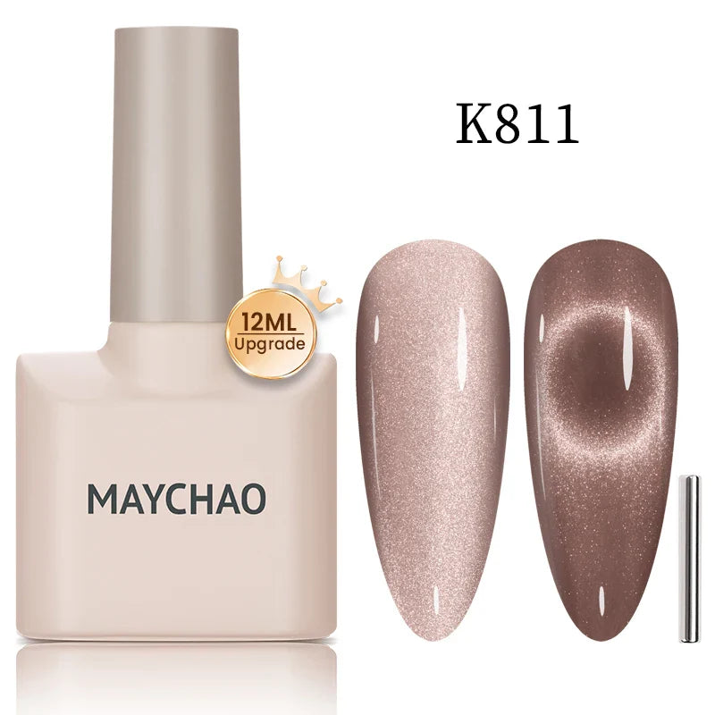 Maychao 12ml Cat Eye Gel Nail Polish Rainbow Effect-15