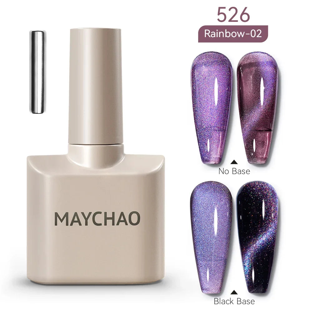 Maychao 12ml Cat Eye Gel Nail Polish Rainbow Effect-55