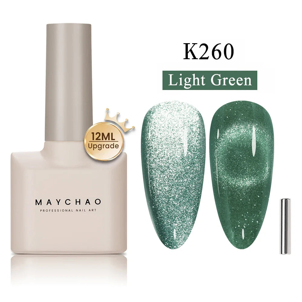 Maychao 12ml Cat Eye Gel Nail Polish Rainbow Effect-27