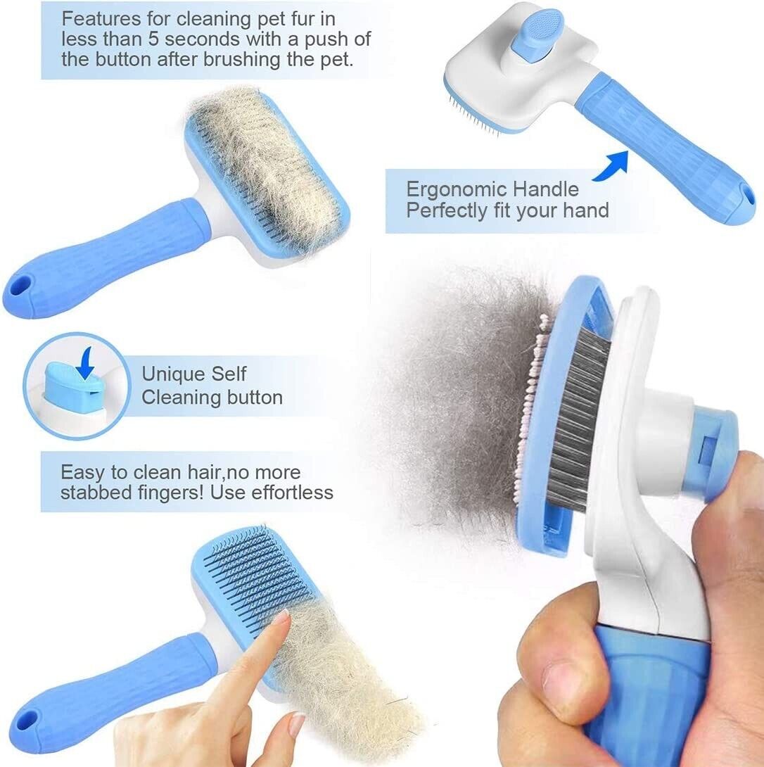 Self-Cleaning Pet Hair Groomer for Dogs and Cats-3