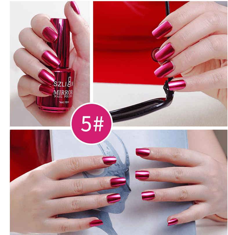 Shiny Mirror Finish Silver Nail Polish-0