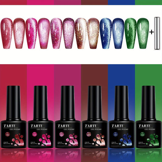 TARTU 6pcs Cat Eye Gel Nail Polish Set-0