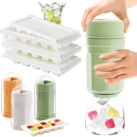 Twisting Ice Cup Rotating Release Ice Cube Trays with Cover-0
