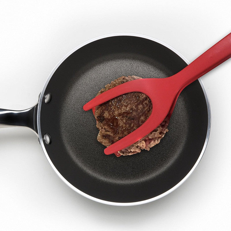 Ultimate 2-In-1 Grip and Flip Silicone Spatula Tongs-2