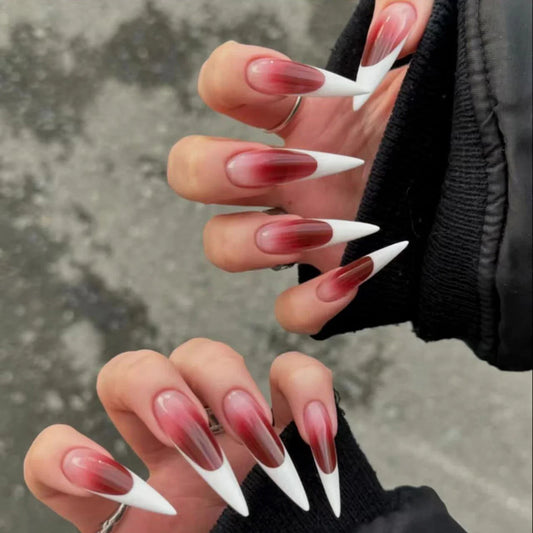 Vampy Red Gradient Nail Set-10