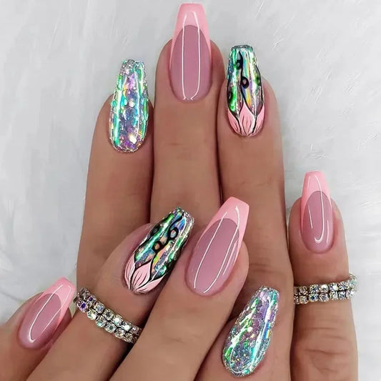 Vibrant Ballerina Nail Tips Set-0