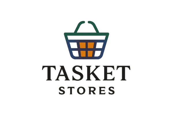 Tasket Stores Logo with Colorful Basket